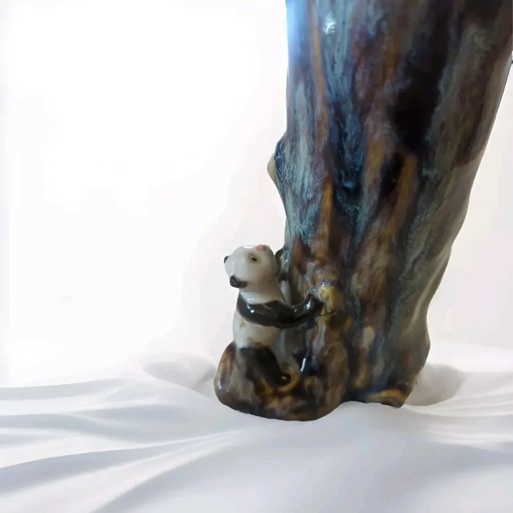 MAJOLICA‎ VASE PANDA GLAZED 10